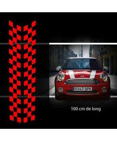 Kit Stickers Bandes Decoration Damiers Capot Mini (One, Cooper S, Works, Roadster, Cabrio) 2
