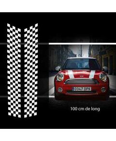 Kit Stickers Bandes Decoration Damiers Capot Mini (One, Cooper S, Works, Roadster, Cabrio) 3