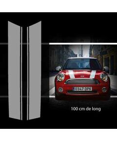 Kit Stickers Bandes Doubles Décoration Capot Mini (One, Cooper S, Works, Roadster, Cabrio)