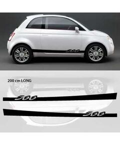 Fiat 500 car side stripes decals set