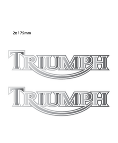 Kit de 2 Stickers Chrome Réservoir Moto Triumph Classique Logo