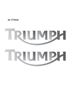 Kit de 2 Stickers Chrome Réservoir Moto Triumph Logo