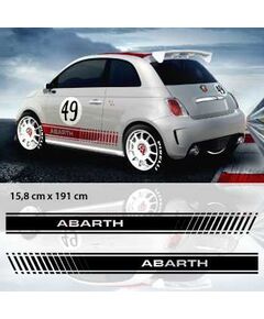 Kit Stickers Bandes Portières Auto Fiat Abarth