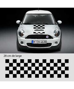 Mini checkered stripes Decals set (hood, roof, trunk)