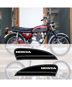 Honda CB125 Gas Tank Decals Set (Year 1975) in Black