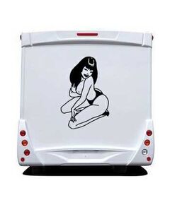 Sexy Pinup Camping Car Decal model 2