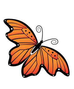 Sticker Schmetterling orange