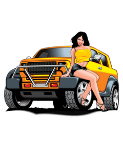 Pinup 4x4 decal