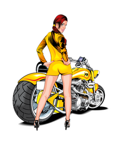 Pinup sexy motorcycle decal