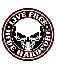 Live Free Ride Hardcore logo Decal
