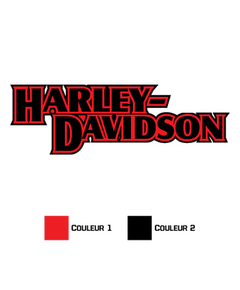 Sticker Harley Davidson Logo 2 couleurs avec liseret ★