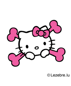 Sticker Hello Kitty Tete de Mort