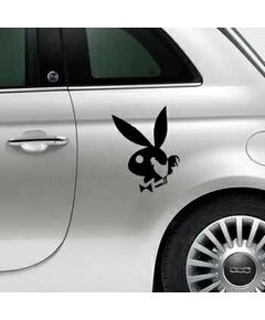 French Cock Playboy Bunny Fiat 500 Decal