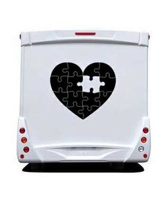 Sticker Wohnwagen/Wohnmobil Herz Puzzle