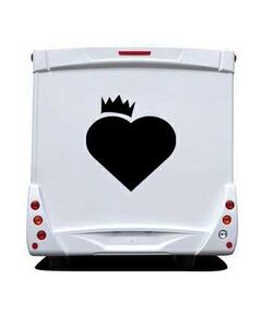 Sticker Wohnwagen/Wohnmobil Deko Herz mit Krone