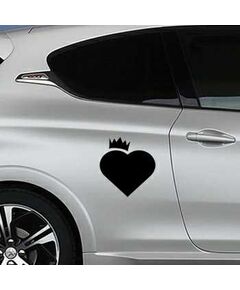 Sticker Peugeot Deko Herz mit Krone
