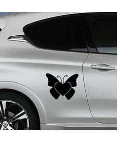 Sticker Peugeot Deko Herz Schmetterling