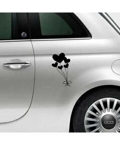 Sticker Fiat 500 Ballons Coeurs