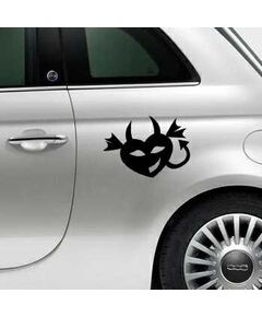 Sticker Fiat 500 Coeur Diable