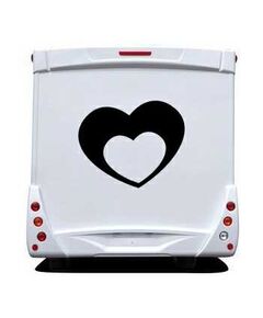 Double Heart Camping Car Decal