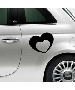 Double Heart Fiat 500 Decal