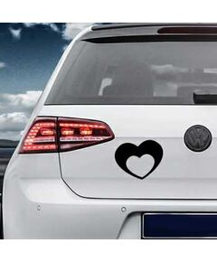Sticker VW Golf Coeur Double