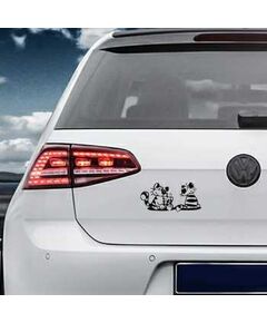 Sticker VW Golf Chats Toon