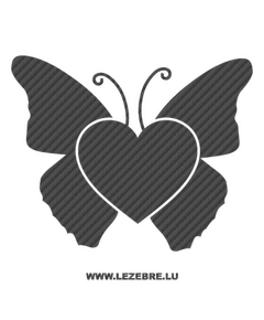 Butterfly Heart Carbon Decal