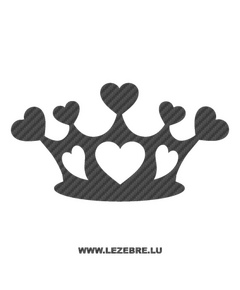 Crown Heart Carbon Decal
