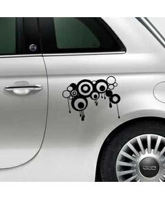 Sticker Fiat 500 Deco Cercles Design