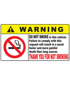 T-shirt JDM WARNING Do Not Smoke