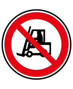 Sticker interdit vehicules manutention