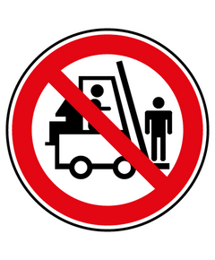Sticker transport passagers interdit charriot