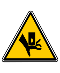 Sticker danger ecrasement mains