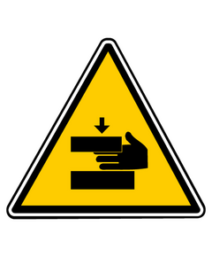Sticker danger ecrasement mains 2