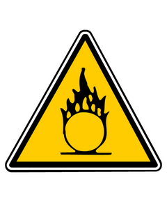 Decal inherent danger combustible materials.