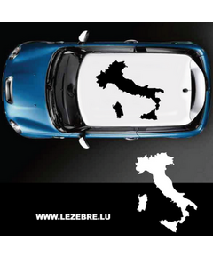 Sticker Toit Auto Silhouette Italie