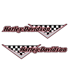 Set of 2 Harley Davidson V checkered logo tank decals