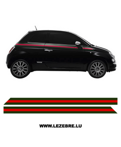 Fiat 500 Side Stripes Gucci Style Decal Set