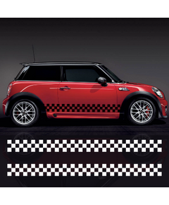 Car side Checkerboard Stripes Decals Kit