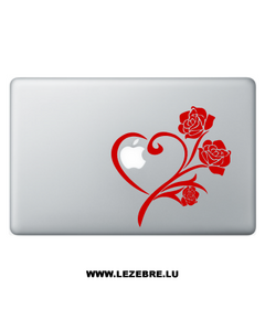 Sticker Macbook Heart & Roses