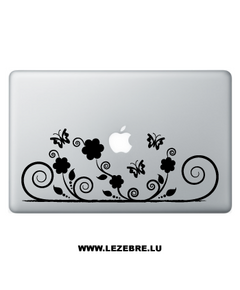 Sticker Macbook Swirls Butterflies