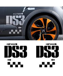 Set of 2 Citroën DS3 Racing sides decoration carbon stickers