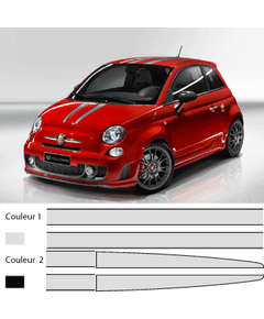 Fiat 500 abarth-695, Ferrari Tributo style- kit for all the car stripe Decal