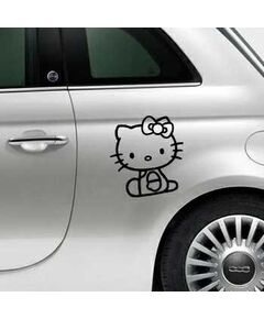 Seated Hello Kitty Fiat 500 Decal