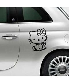 Sticker Fiat 500 Deco Hello Kitty Lacet