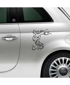 Sexy Tribal Chic Mermaid Fiat 500 Decal
