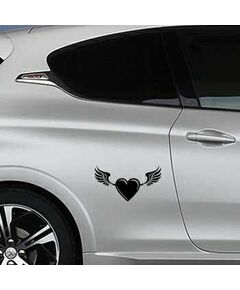Heart Wings Peugeot Decal