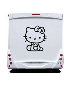 Seated Hello Kitty Camping Car Decal