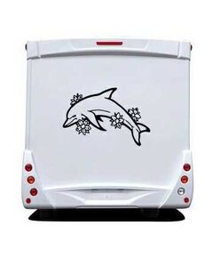 Flowers Dolphins Camping Car Decal